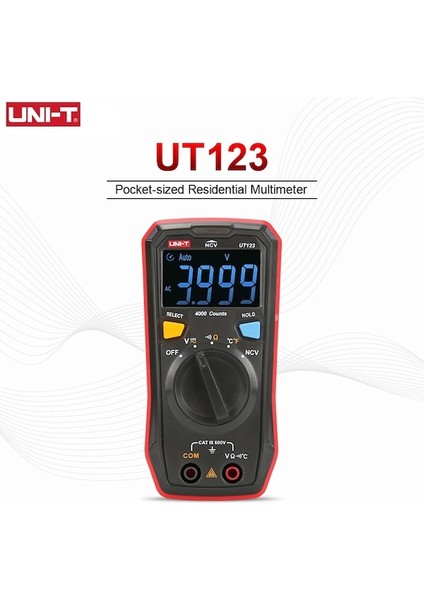 Unı-T UT123 Dijital Multimetre Cep Boyu Konut Multimetro Ac Dc Voltaj Direnci Sıcaklık Ncv Test Cihazı Ebtn Ekran (Yurt Dışından)