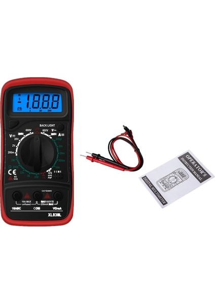 KIRMIZI-XL830L El Dijital Multimetre LCD Arka Işık Taşınabilir Ac/dc Ampermetre Voltmetre Ohm Voltmetre Metre Multimetro (Yurt Dışından)