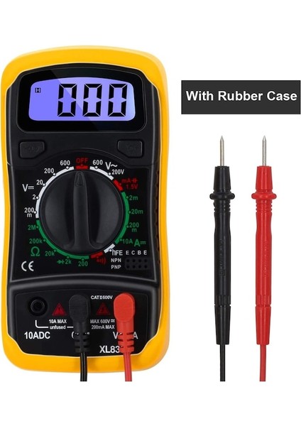 Lastik Kılıflı-Dijital Multimetre Esr Metre Test Cihazları Akıllı Otomotiv Elektrik Dmm Transistör Tepe Test Cihazı Metre Kapasite Ölçer (Yurt Dışından)