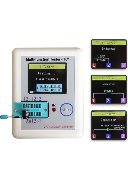 LCR-TC11.77 Inç Renkli Ekran Çok Fonksiyonlu Tft Arka Işık Transistör Test Cihazı Diyot Triyot Kapasitör Direnç Transistör (Yurt Dışından) fiyatları