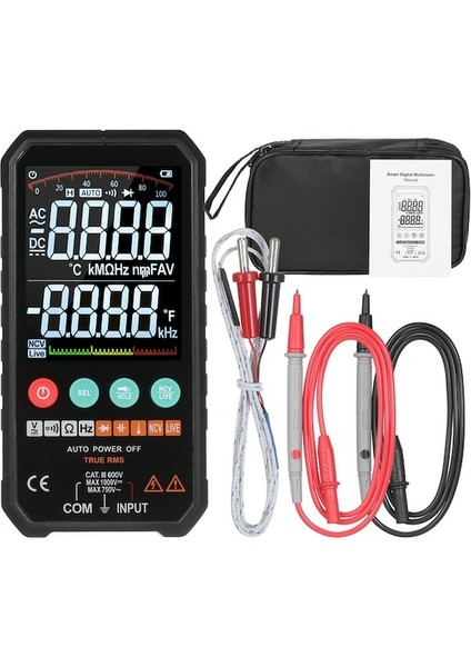 FY107C-FUYI Profesyonel Yüksek Hassasiyetli 6000 Sayım Akıllı Dijital Ekran Multimetre Ohm Hz Ncv In Μf Görev Multimetro Voltmetre (Yurt Dışından)