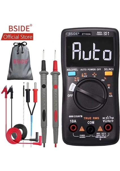 T1101 Yok-Bsıde ZT102A Dijital Multimetre Trms Ac/dc Gerilim Akım Sıcaklık Ohm Test Cihazı Frekans Direnç Kapasite Ölçer LCD Ekran (Yurt Dışından) fiyatları