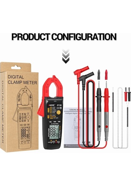 Kırmızı-Pens Metre 6000 Sayım Gerçek Dijital Profesyonel Multimetre Ac Akım Pensi Test Cihazı Metre Voltmetre Otomatik Aralık Seçimi (Yurt Dışından)