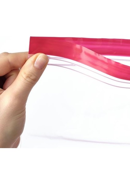 Kilitlenebilir Buzdolabı Poşeti, Kırmızı-Pembe, 2,5 Lt ve 1,2 Lt, 50 Adet