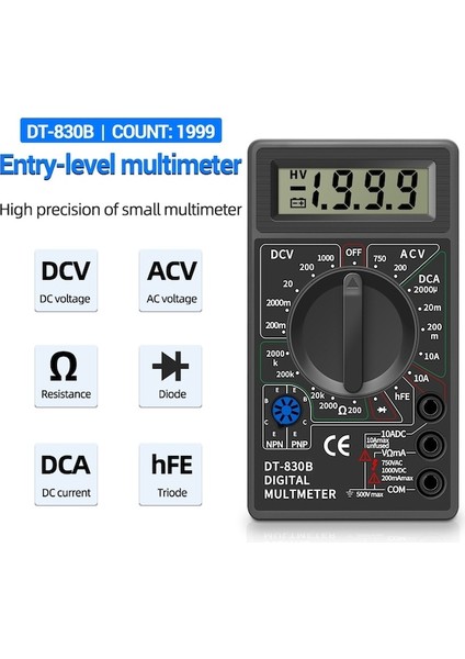 Multimetre Dijital-Lcd Dijital Multimetre DT830B Ac/dc Mini Voltmetre Ampermetre Ohm Test Cihazı 750/1000 V Multimetre Dijital El Multimetre Ölçer (Yurt Dışından) fiyatları