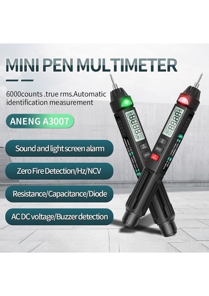A3007 Yüksek Yapılandırma-Aneng A3008 Kalem Multimetre 6000 Sayım Metre Test Cihazı Ncv Gerilim Akım Direnç Kapasite Diyot Süreklilik Testi Için Otomatik Kapanma (Yurt Dışından) fiyatları