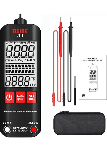Bsıde A1 Mini Multimetre LCD Dijital Test Cihazı Gerilim Fermuarlı Kılıf (Yurt Dışından) indirimleri