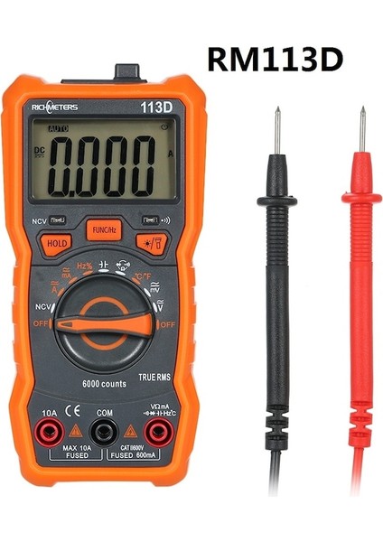 RM113D-RM113D Ncv Dijital Multimetre 2000 Sayım Hfe Ac/dc Gerilim Ölçer Metre Manyetik Emme Flaş Işığı Arkadan Aydınlatmalı Çok Metre (Yurt Dışından)