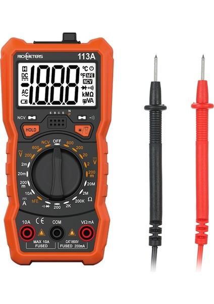 RM113D-RM113D Ncv Dijital Multimetre 2000 Sayım Hfe Ac/dc Gerilim Ölçer Metre Manyetik Emme Flaş Işığı Arkadan Aydınlatmalı Çok Metre (Yurt Dışından) fiyatları