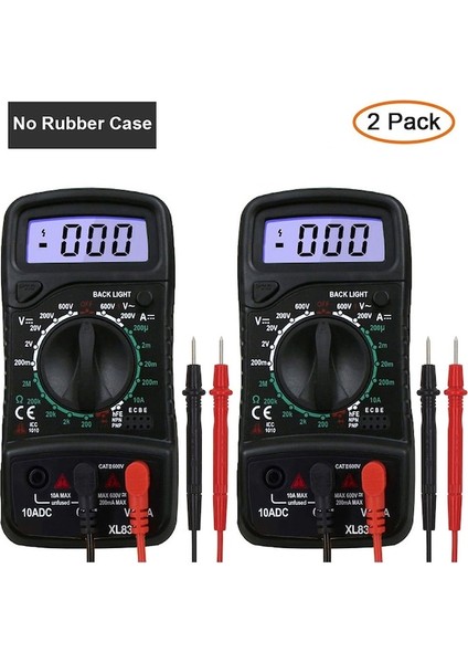Kılıfsız 2 Paket-Dijital Multimetre Esr Metre Akıllı Otomatik Aralığı Voltmetre Ac Dc 220 V Direnç Tepe Test Cihazı Veri Tutamak Kapasite Ölçer (Yurt Dışından)