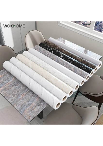 Fs Stili 3MX60CM cm Genişlik Mermer Duvar Kağıdı Kağıt Su Geçirmez Yağ Geçirmez Duvar Çıkartmaları Pvc Kendinden Yapışkanlı Mutfak Tezgahı Ev Tasarımı (Yurt Dışından) fiyatları