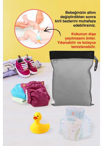 Fermuarlı Mayo Torbası Bebek Bezi Torbası Kirli Temiz Kıyafet Torbası Valiz Içi Organizer