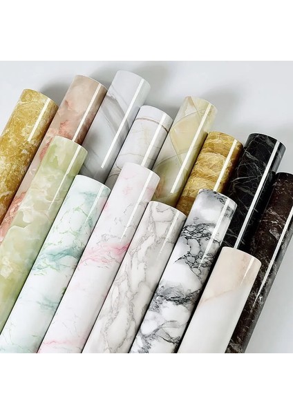 No.21 Stili 1MX40CM Vinil Mermer Kendinden Yapışkanlı Duvar Kağıdı Ruloları Banyo Mutfak Dolapları Masaüstü Duvar Çıkartmaları Su Geçirmez Mobilya Dekoratif Film (Yurt Dışından) modelleri