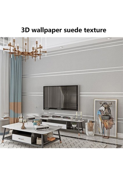 NO.28015 Tarzı 0.53MX9.5M Geyik Derisi Kadife Duvar Kağıdı Iskandinav Geometrik Desen Modern Minimalist Oturma Odası Tv Arka Plan Ev Dekorasyon Duvar Çıkartmaları (Yurt Dışından) fırsatları