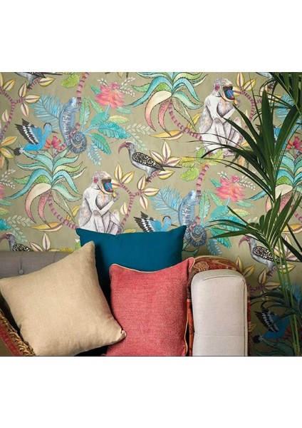 173327713-1 Tarzı Ipek Beibehang Özel Güneydoğu Asya Maymun Hayvan Dünya Sanat Duvar Kağıdı Yatak Odası Tv Arka Plan Duvar Kağıdı Ev Dekorasyon Çıkartmaları (Yurt Dışından) fırsatları