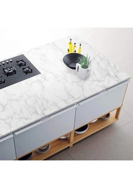 Fww Stili 5MX60CM 80 cm Su Geçirmez Folyo Mermer Desen Dekor Duvar Çıkartmaları Yenilemek Için Ev Dekor Pet Kendinden Yapışkanlı Yağ Geçirmez Çıkarılabilir Duvar Kağıdı (Yurt Dışından) indirimleri