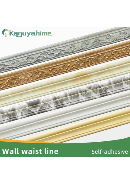 Xe3-Kabartmalı-Altın Tarzı Kaguyahime 3D Kendinden Yapışkanlı Köpük Duvar Sınır Duvar Bel Hattı Su Geçirmez Üst Köşe Hattı Dıy Duvar Kenar Şeridi Dekor Duvar Kağıdı (Yurt Dışından) fiyatları