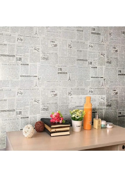 Sarı Stil 1MX45CM Haohome Beyaz Vintage Gazete Duvar Kağıdı Kendinden Yapışkanlı Kağıt Su Geçirmez Peel ve Sopa Duvar Kağıdı Yurt Dekor Için (Yurt Dışından) fırsatları