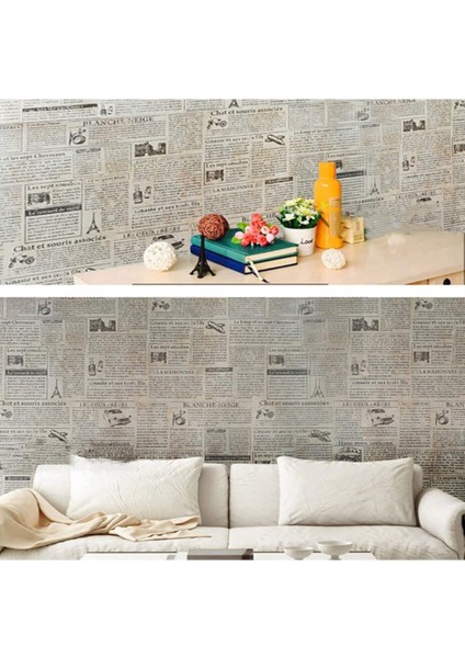 Sarı Stil 1MX45CM Haohome Beyaz Vintage Gazete Duvar Kağıdı Kendinden Yapışkanlı Kağıt Su Geçirmez Peel ve Sopa Duvar Kağıdı Yurt Dekor Için (Yurt Dışından) indirimleri