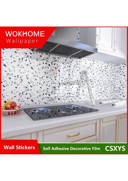 Bk-Csxys Stili 1MX40CM 80 cm Genişlik Mermer Pvc Kendinden Yapışkanlı Duvar Kağıdı Kağıt Su Geçirmez Yağ Geçirmez Duvar Çıkartmaları Mutfak Tezgahı Ev Dekor (Yurt Dışından)