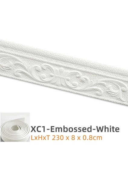 Xc1-Kabartmalı-Beyaz Stil Kps Kendinden Yapışkanlı 3D Köpük Kabartmalı Köşe Hattı Duvar Bel Hattı Su Geçirmez Ev Dekorasyon Duvar Sticker Sınır Kenar Strm (Yurt Dışından)