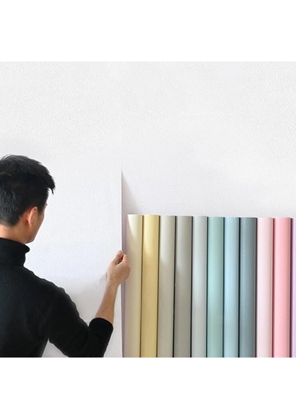 Mat9 Tarzı 5MX60CM Mat Düz Renk Vinil Su Geçirmez Kendinden Yapışkanlı Duvar Kağıdı Kağıt Duvar Sticker Filmi Duvar Kağıtları Rulo Ev Dekorasyon (Yurt Dışından)