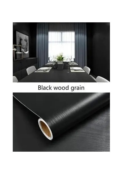 Siyah Stil 20CMX100CM Vinil Ahşap Mobilya Etiketi Duvar Kağıdı Etiket Su Geçirmez Duvar Kağıtları Kendinden Yapışkanlı Duvar Kağıtları Oturma Odası Yatak Odası Mobilyası Için (Yurt Dışından)