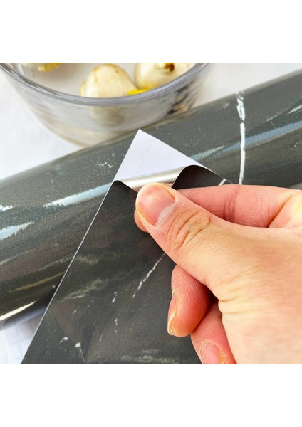 A6 Stili 30CMX100CM 80 cm Genişlik Su Geçirmez Mermer Kendinden Yapışkanlı Duvar Kağıtları Ev Dekor Mutfak Dolapları Yağ Geçirmez Yüksek Sıcaklık Dayanımı Etiket (Yurt Dışından) fırsatları