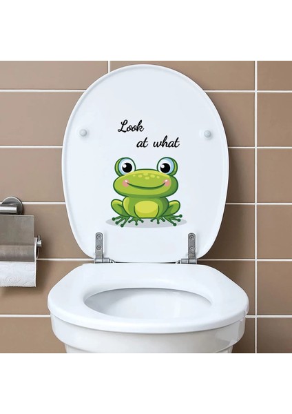 MS211-YW Stili 20*20CM Bakın Ne Küçük Kurbağa Karikatür Hayvan Duvar Sticker Tuvalet Dekoratif Oturma Odası Yatak Odası Restoran Duvar Sticker (Yurt Dışından) fiyatları