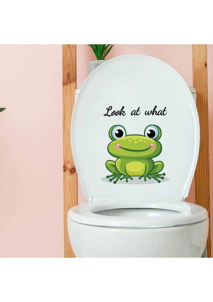 MS211-YW Stili 20*20CM Bakın Ne Küçük Kurbağa Karikatür Hayvan Duvar Sticker Tuvalet Dekoratif Oturma Odası Yatak Odası Restoran Duvar Sticker (Yurt Dışından) fırsatları