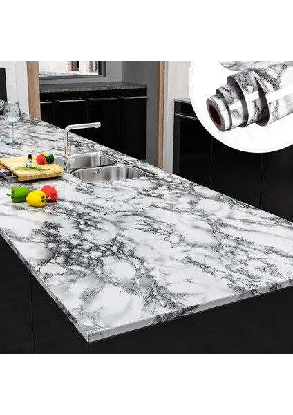 No.20 Tarzı 60CMX2M 3D Mermer Vinil Su Geçirmez Duvar Kağıdı Banyo Masası Mutfak Ambry Tezgah Kendinden Yapışkanlı Etiket Mobilya Ev Dekor Için (Yurt Dışından) fiyatları