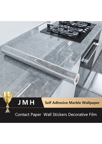Bk-Jmh Tarzı 1MX40CM 80 cm Genişlik Mermer Pvc Kendinden Yapışkanlı Duvar Kağıdı Kağıt Su Geçirmez Yağ Geçirmez Duvar Çıkartmaları Mutfak Tezgahı Ev Dekor (Yurt Dışından)