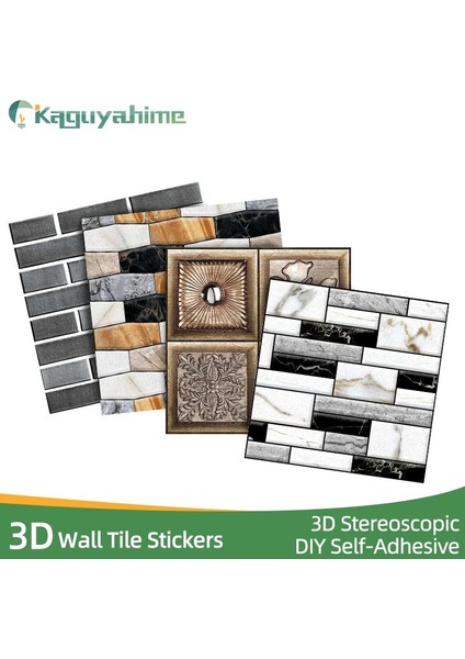Xe1-Kabartmalı-Beyaz Stil Kaguyahime Modern Dıy Seramik Karo Su Geçirmez Duvar Kağıdı 3D Duvar Çıkartmaları Kendinden Yapışkanlı Mozaik Fayans Ev Etiket Oturma Odası Için (Yurt Dışından) modelleri