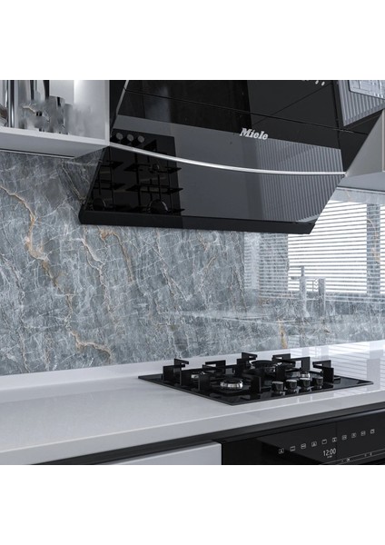 A2 Stili 30CMX100CM Mermer Pet Folyo Duman Etiket Kendinden Yapışkanlı Yağ Geçirmez Duvar Kağıdı Mutfak Dekoru Için Çıkarılabilir Su Geçirmez Duvar Sticker Banyo Için (Yurt Dışından)