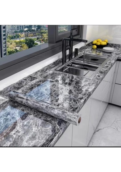 A2 Stili 30CMX100CM Mermer Pet Folyo Duman Etiket Kendinden Yapışkanlı Yağ Geçirmez Duvar Kağıdı Mutfak Dekoru Için Çıkarılabilir Su Geçirmez Duvar Sticker Banyo Için (Yurt Dışından) fiyatları