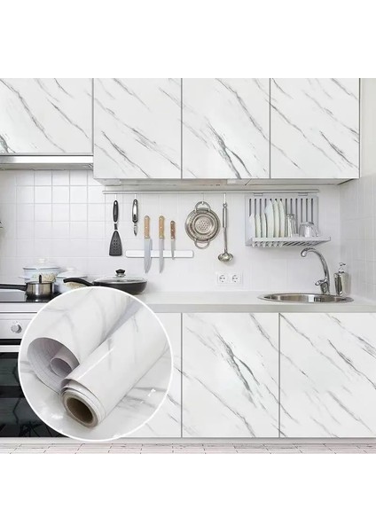 A10 Tarzı 30CMX100CM 80 cm Genişlik Su Geçirmez Mermer Kendinden Yapışkanlı Duvar Kağıtları Ev Dekor Mutfak Dolapları Yağ Geçirmez Yüksek Sıcaklık Dayanımı Etiket (Yurt Dışından) fiyatları