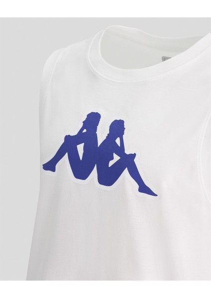 Logo Dwal Erkek Beyaz-Mavi-Beyaz Regular Fit Tişört modelleri