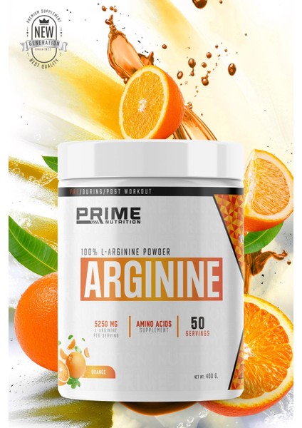 Prime Nutrition L-Arginine 400 Gram Portakal Aromalı