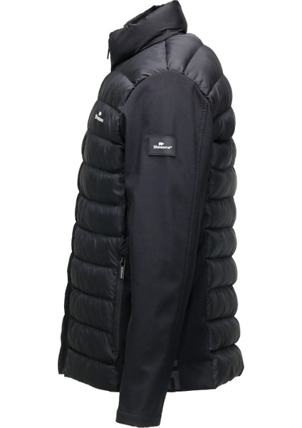 Erkek Dikyaka Kolu Softshell Şişme Siyah Mont modelleri