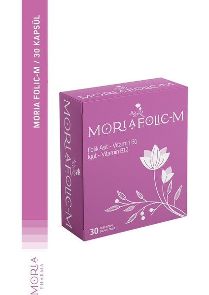 Folic-M Folik Asit-Vitamin B6 Iyot-Vitamin B12 30 Dilaltı Tablet