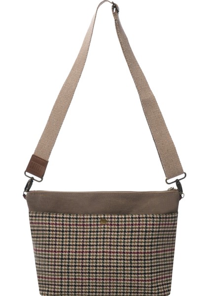 Kahverengi Clutch Waxed Canvas Ayarlanabilir Askılı Portföy Mumlu Kanvas Kadın El ve Omuz Çantası