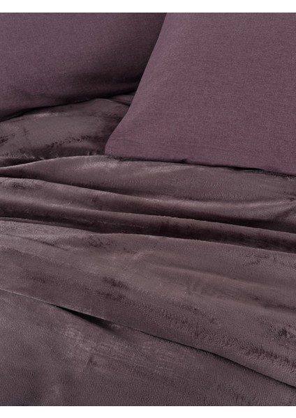 Velvet Çift Kişilik Nevresim Takımı Flossy Mürdüm