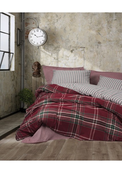 Natureforce Çift Kişilik Nevresim Takımı Pledd Bordo