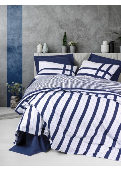 Nobil Ranforce Çift Kişilik Nevresim Takımı Nifty Lacivert