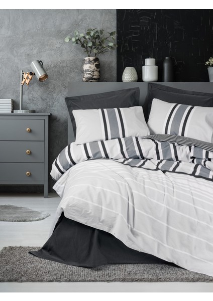 Nobil Ranforce Çift Kişilik Nevresim Takımı Nobby Antrasit