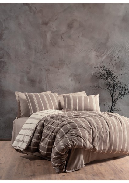 Smooth Tek Kişilik Nevresim Takımı Jamira Kahve