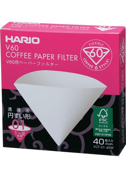 V60 01 Filtre Kağıdı 40 Adet