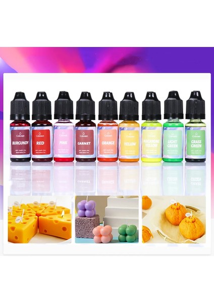 Garnet Tarzı Silikon Dünya 24 Renk 10 ml Alaylar Dıy Uv Epoksi Reçine Kalıp Mum Sabun Boya Sıvı Renklendirici Takı Yapımı Reçine El Sanatları (Yurt Dışından)