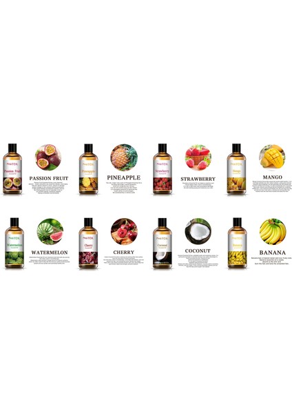 Karpuz Tarzı 100ML 100 ml Mango Kokusu Esansiyel Yağı Difüzör Elma Muz Üzüm Kiraz Karpuz Limon Hindistan Cevizi Aroma Yağı Sabun Mum Yapımı Için (Yurt Dışından)
