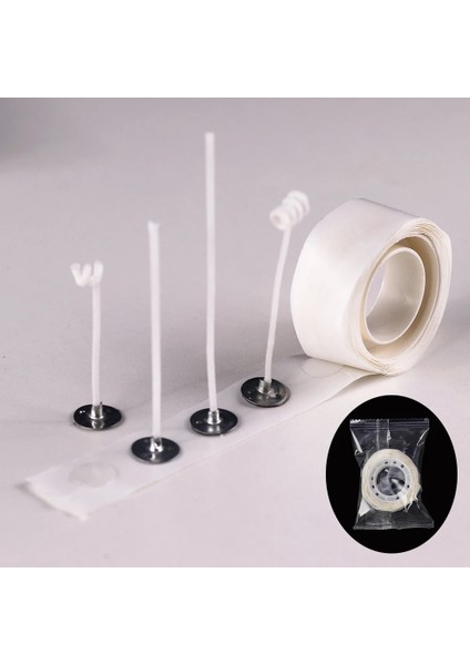 2.6cm Tarzı Mokeless Mum Fitilleri cm Önceden Mumlanmış Pamuk Çekirdek Fitilleri Metal Sürdürülebilir Sekmeler ile Dıy El Yapımı Mum Yapımı Araçları (Yurt Dışından) indirimleri